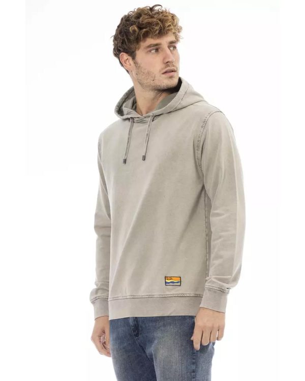 Hooded Sweatshirt with Long Sleeves and Ribbed Hem – L