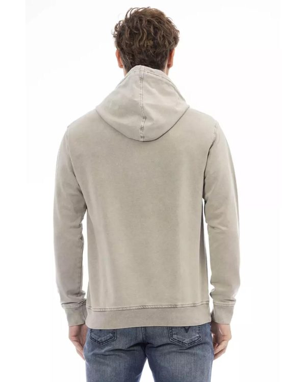 Hooded Sweatshirt with Long Sleeves and Ribbed Hem – L