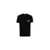 Black Cotton T-Shirt with Contrasting Logo Stamps – L