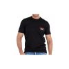 Black Cotton T-Shirt with Contrasting Logo Stamps – L