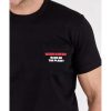 Black Cotton T-Shirt with Contrasting Logo Stamps – L