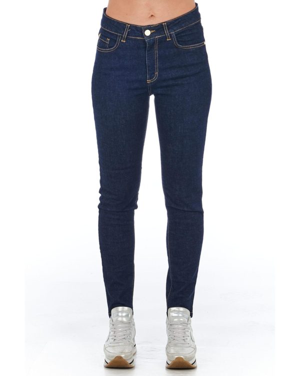 Multi-pocket Denim Jeans with Front Closure – W25 US