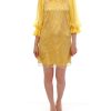 Yellow Lace Crystal Sheath Dress by Dolce & Gabbana 38 IT Women