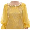 Yellow Lace Crystal Sheath Dress by Dolce & Gabbana 38 IT Women