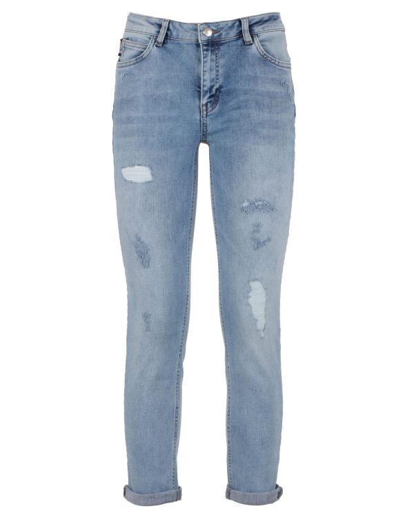 Blue Denim Jeans with Elasticized Fit W26 US Women