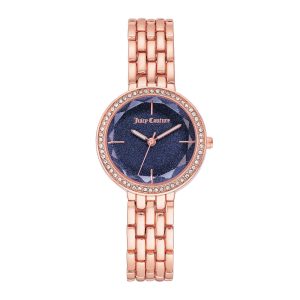 Rose Gold Fashion Quartz Watch with Rhinestone Facing One Size Women