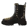 Gorgeous Dolce & Gabbana Womens Embroidered Combat Boots 36 EU Women