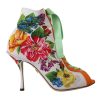 Floral Print Open Toe Jersey Shoes 37 EU Women