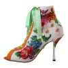 Floral Print Open Toe Jersey Shoes 37 EU Women