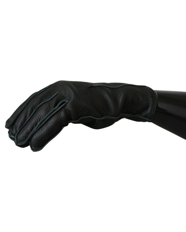 100% Authentic Dolce & Gabbana Black Biker Gloves – Leather 10 Men