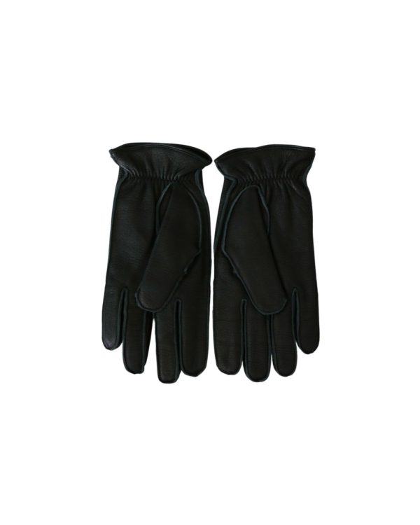 100% Authentic Dolce & Gabbana Black Biker Gloves – Leather 10 Men