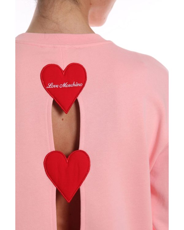 Logo-Embellished Cotton Sweatshirt with Heart Applique 42 IT Women