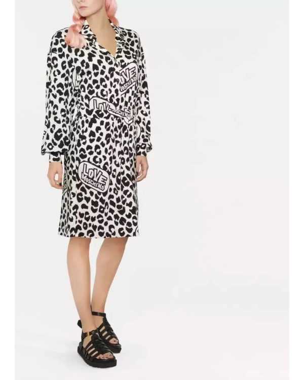 Love Moschino Leopard Texture Logo Dress – 42 IT