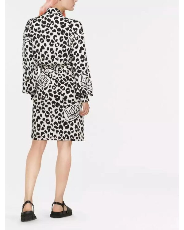 Love Moschino Leopard Texture Logo Dress – 42 IT