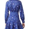 Abstract Print Shirt Collar Cotton Dress with Long Sleeves – 40 IT