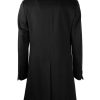 Loro Piana Mens Black Coat with Front Button Closure and Slanted Side Pockets 52 IT Men