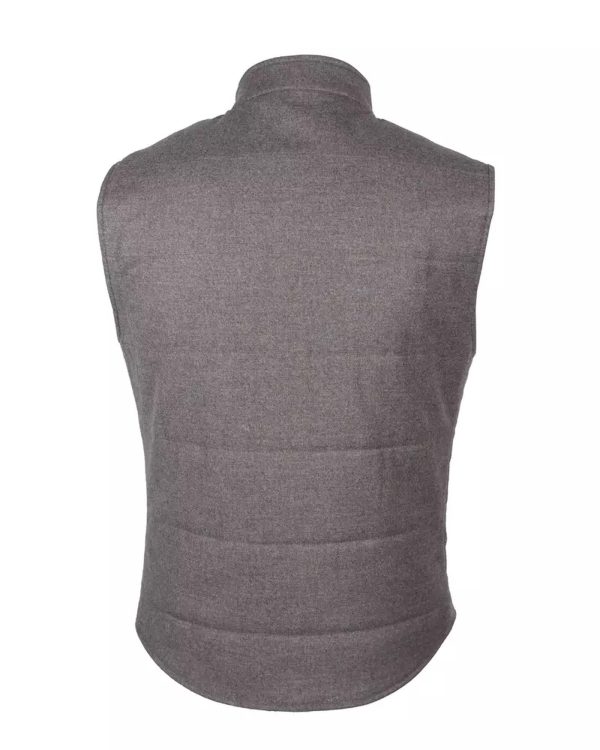 Woven Wool Cashmere Vest with Button Closure and Multiple Pockets – 48 IT