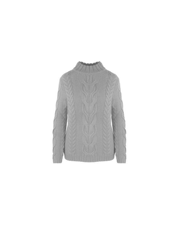 Wool and Cashmere Turtleneck with Braided Patterns – M