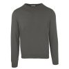 Luxury Anthracite Wool and Cashmere Round Neck Sweater – 3XL