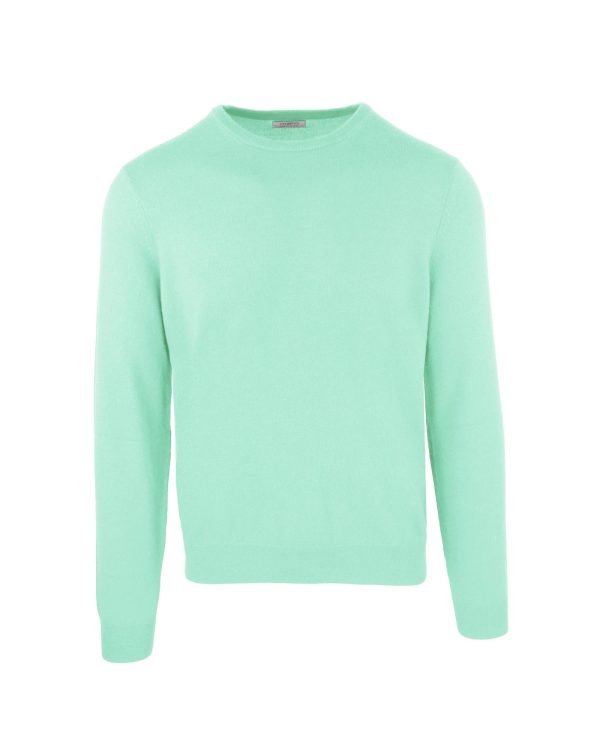 Luxury Green Wool and Cashmere Round Neck Sweater – M