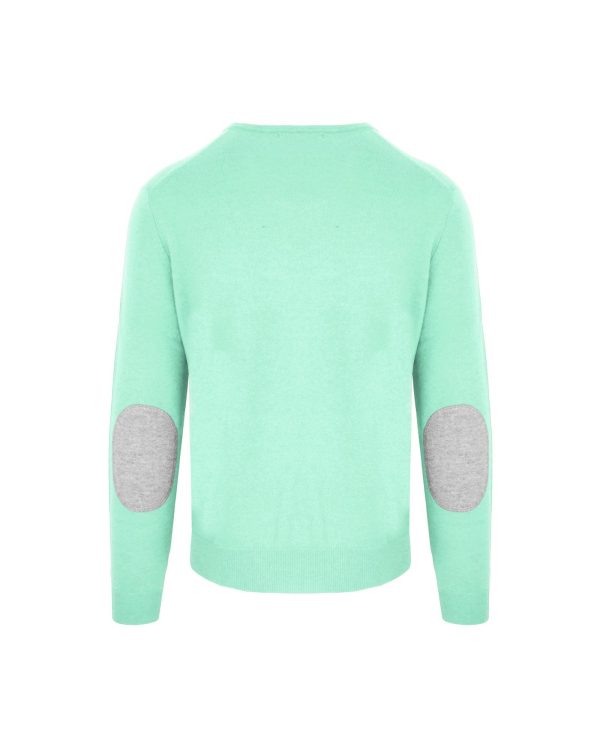 Luxury Green Wool and Cashmere Round Neck Sweater – M