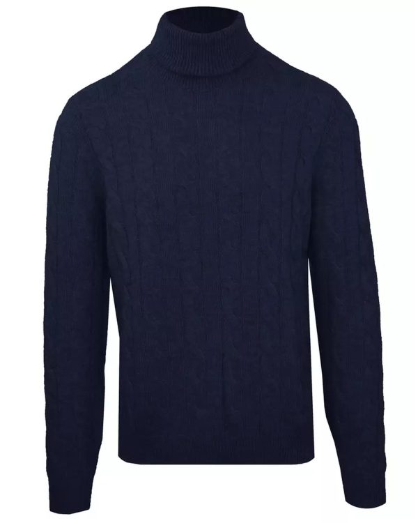 Malo Cable and Ribbed Wool and Cashmere Turtleneck M Men