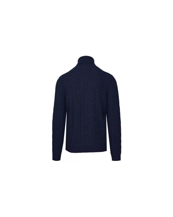 Malo Cable and Ribbed Wool and Cashmere Turtleneck M Men