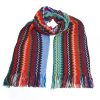 Geometric Pattern Fringed Scarf One Size Women