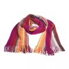 Geometric Pattern Fringed Scarf with Bright Colors One Size Men