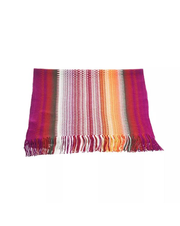 Geometric Pattern Fringed Scarf with Bright Colors One Size Men