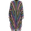 Fringed Poncho with Geometric Fantasy Design One Size Women