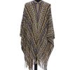 Fringed Geometric Fantasy Poncho One Size Women