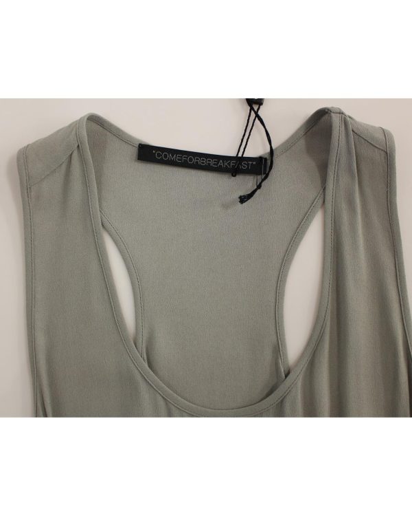 Comeforbreakfast Loose-fit Gray Top with Logo Details 40 IT Women