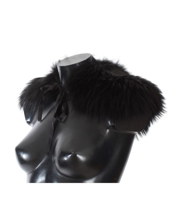 Black Fox Fur Shoulder Wrap by Dolce & Gabbana – 38 IT