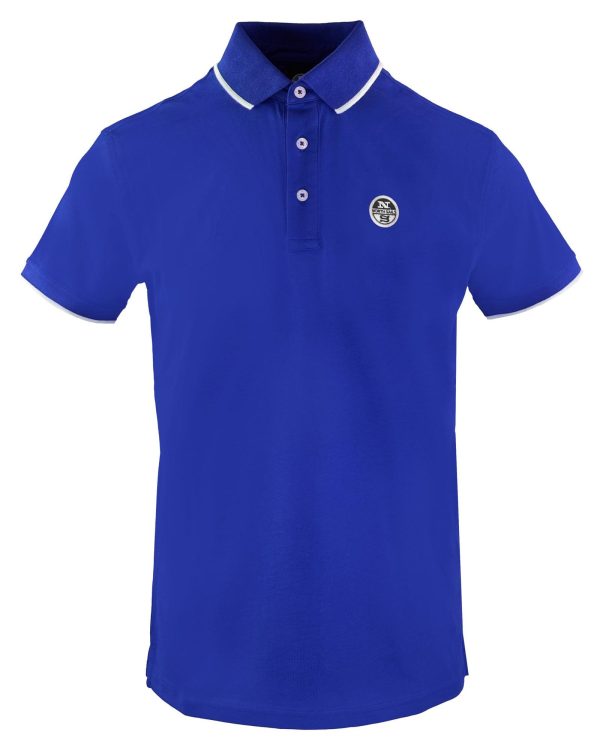 Ocean Blue North Sails Polo with Front Logo in Soft Cotton – S