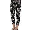 Gorgeous Dolce & Gabbana Black Palm Leaf Print Skinny Capri Pants 38 IT Women