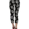 Gorgeous Dolce & Gabbana Black Palm Leaf Print Skinny Capri Pants 38 IT Women