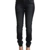 Slim Fit Low Waist Black Washed Jeans W26 US Women