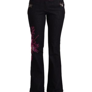 EXTE Cotton Stretch Mid Waist Flared Denim Jeans Women