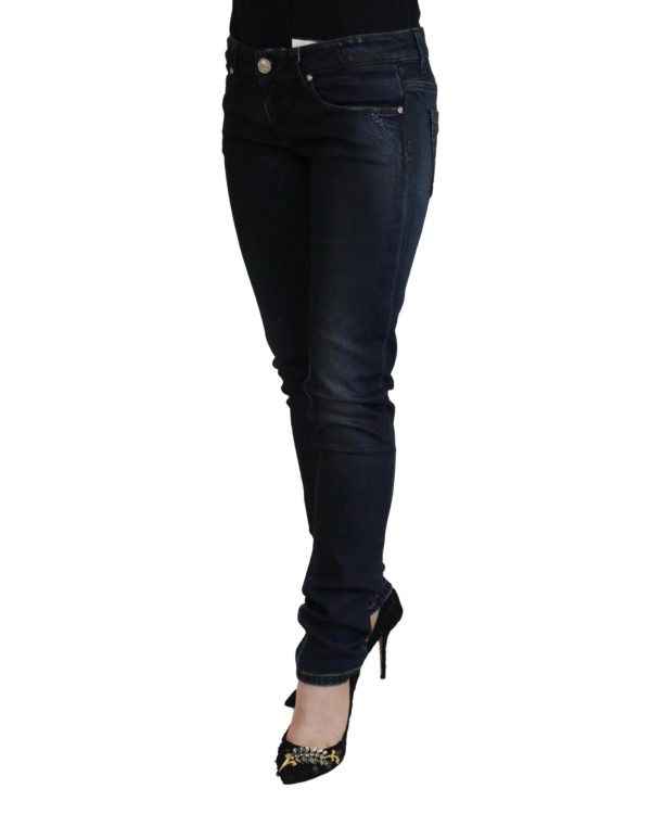 Logo Detailed Low Waist Skinny Jeans with Zipper Closure W26 US Women