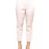 Ankle Cotton Trousers with Side and Back Pockets 42 IT Women