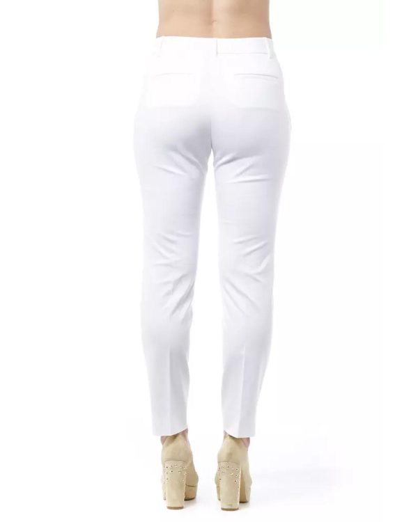 High Waist Slim Fit Trousers with Front and Back Pockets and Zip Closure – 38 IT