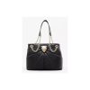 Plein Sport Faux Leather Tote with Gold Hardware and Tiger Bezel One Size Women