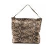 Python Print Leather Shoulder Bag with Adjustable Strap One Size Women