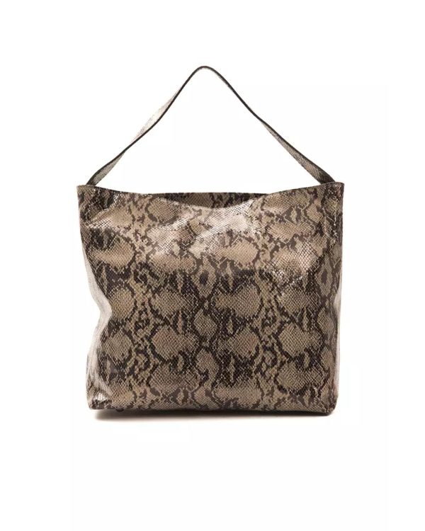 Python Print Leather Shoulder Bag with Adjustable Strap One Size Women