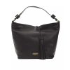 Leather Shoulder Bag with Adjustable Strap and Logo Lining One Size Women