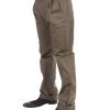 Green Cotton Stretch Pants with Logo Details 48 IT Men