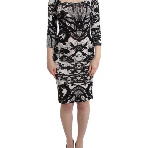 Printed Jersey Sheath Dress with Elegant Details - Just Cavalli Women