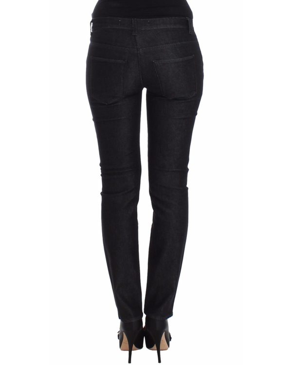 Authentic Ermanno Scervino Black Skinny Jeans with Logo Details W26 US Women