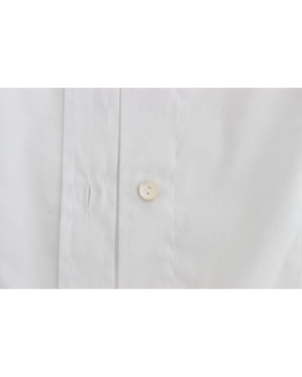 John Galliano White Cotton Stretch Shortsleeve Shirt Top Women – 40 IT